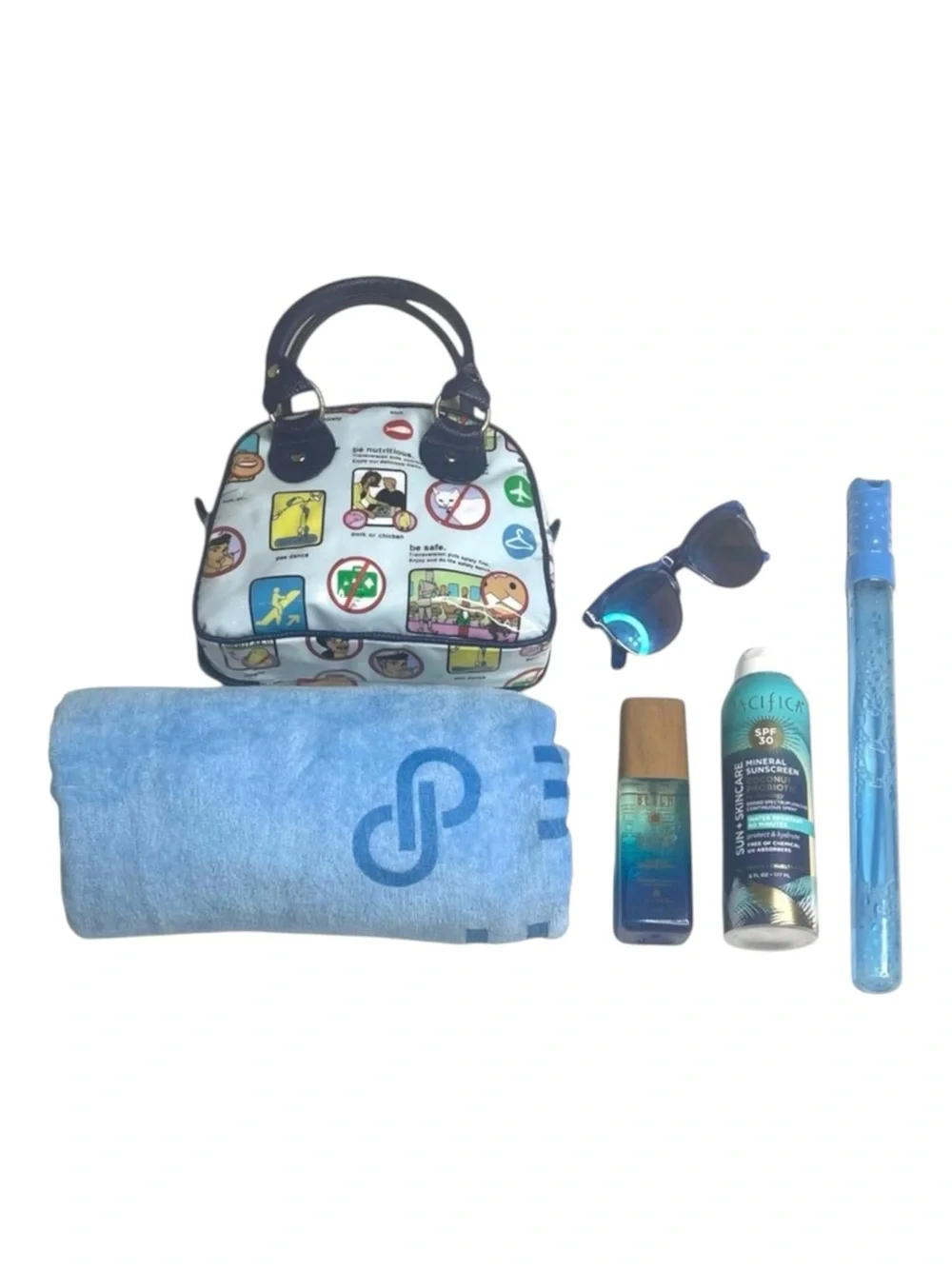 new Poshmark ༄ The Posh Life Plush Velour Logo Beach Towel༄ Baby Blue ༄ 30 x 60